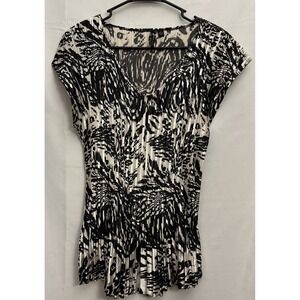 MILANO Blouse Accordion Pleated Sleeveless SIZE LG BEAUTIFUL FLORAL PRINT